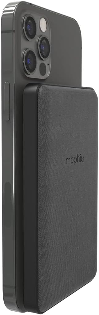 Black 5,000mAh Magnetic Portable Wireless Charger with Pack of 2 snap Adapters X593833