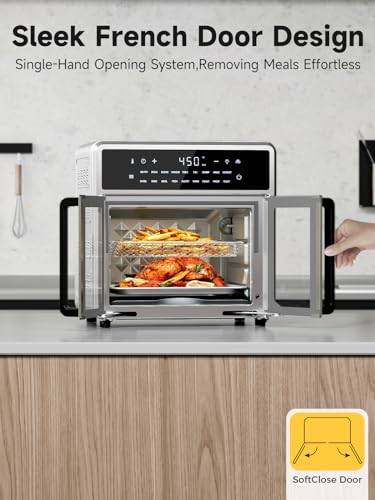 15.8 Qt Stainless Steel Air Fryer Toaster Oven with Basket, Rack, Baking Pan, Crumb Tray K47565