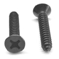 #8-18 x 2 Phillips Flat Head Sheet Metal Screw Black Zinc Plated Z3541