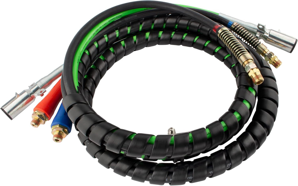 15 Ft. 3-in-1 ABS Electrical and Rubber Air Line Hose Assemblies for Semi Truck Tractor Trailer C70396