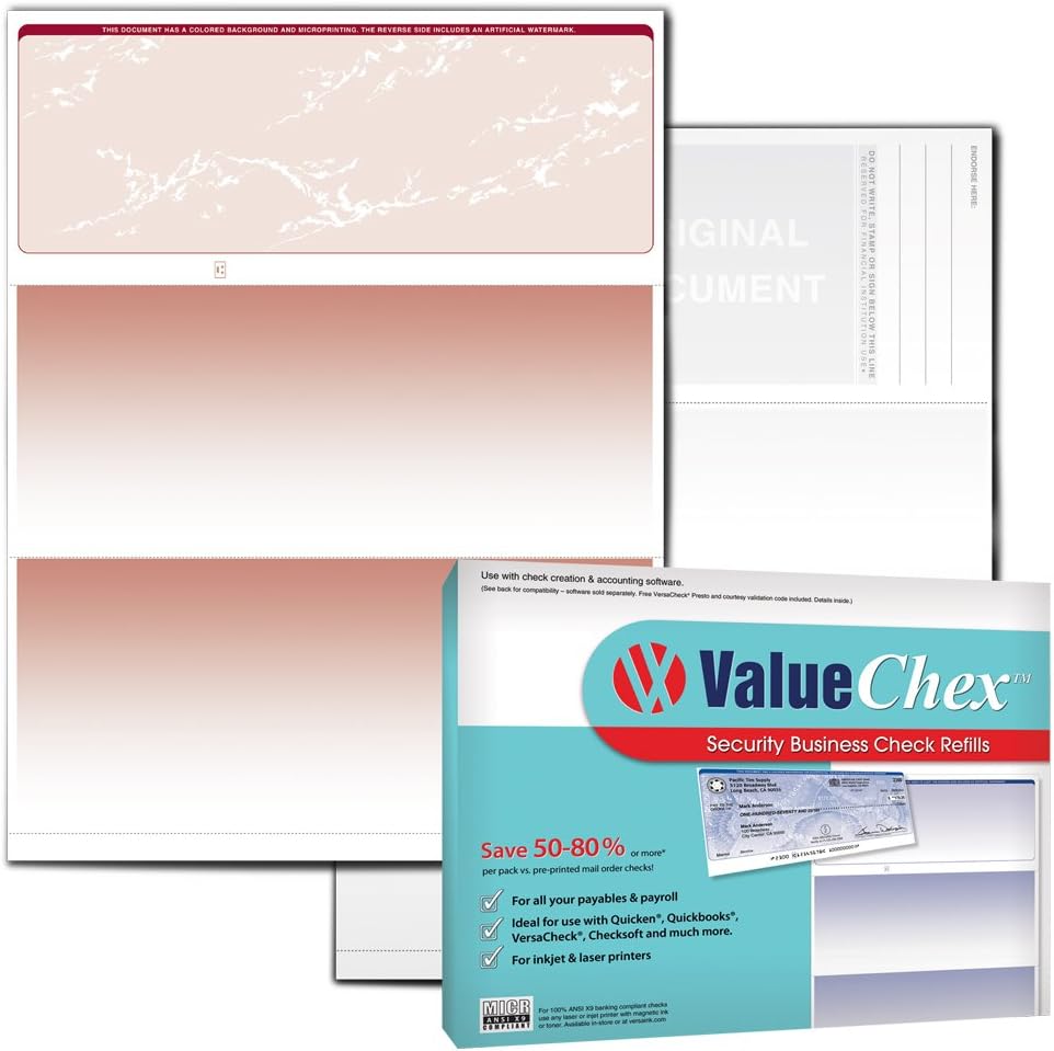 1000 Blank Business Voucher Checks J18240