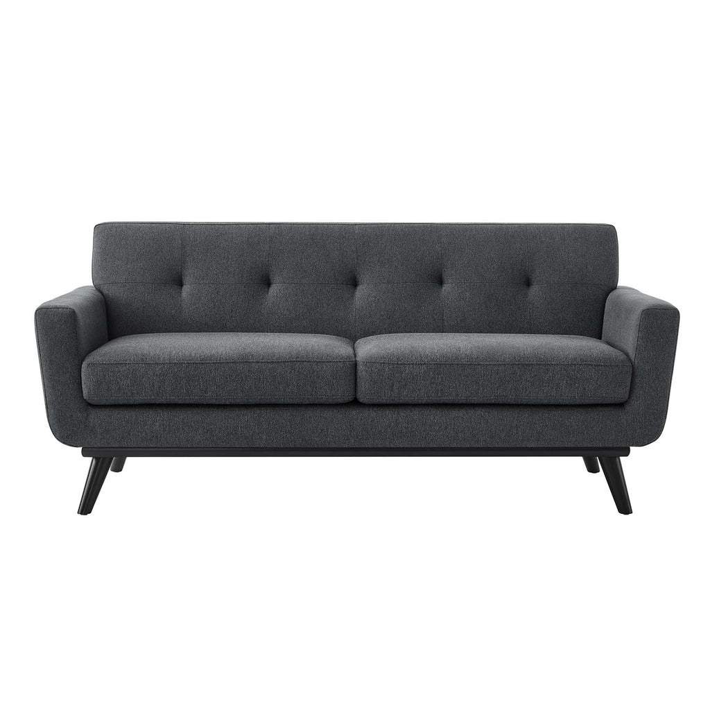 Charcoal Grey Fabric Loveseat Sofa D865899