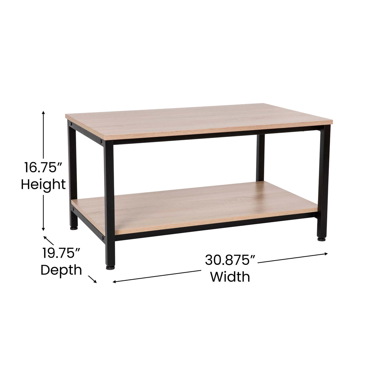 2 Shelf Metal and Driftwood Finish Coffee Table X58209