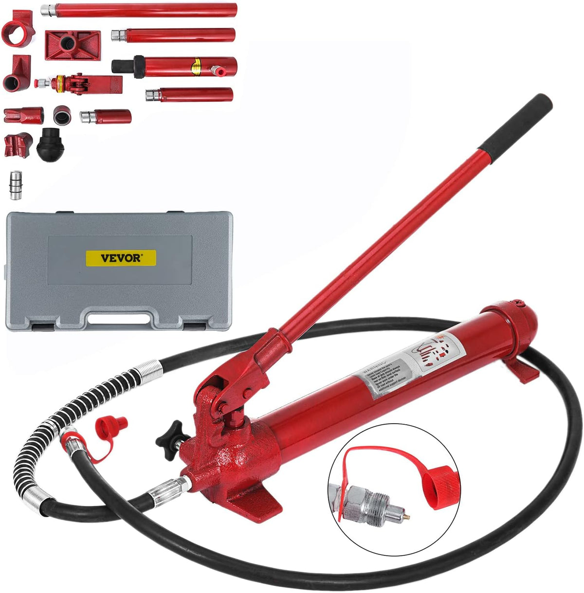 10 Ton Porta Power Kit with 78.7 inch Oil Hose Hydraulic Jack A411