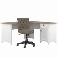 L-Shaped Desk with Mid-Back Tufted Office Chair X685072