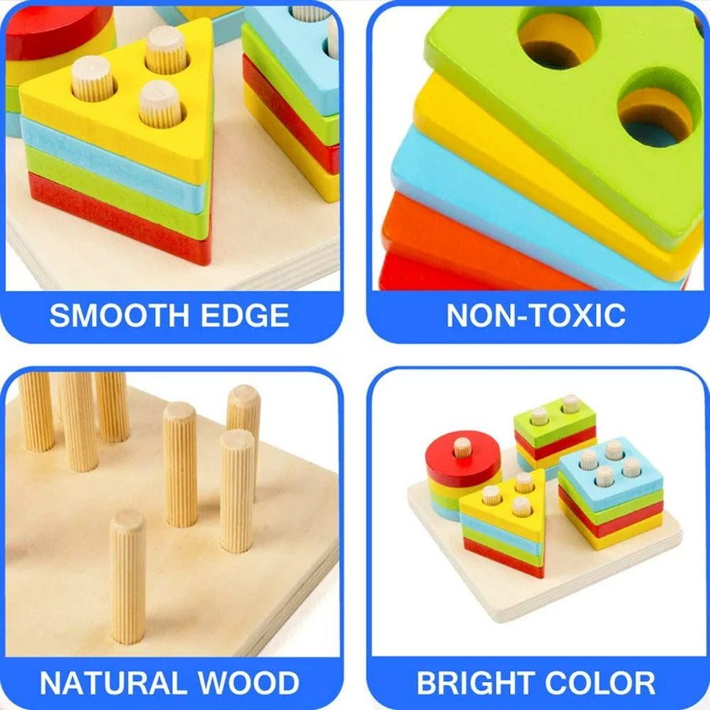 Wooden Educational Shape Sorter Puzzles C1374