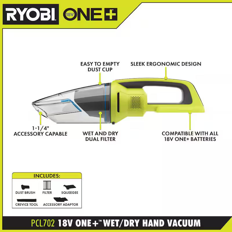 18V Cordless Wet/Dry Hand Vacuum U90942