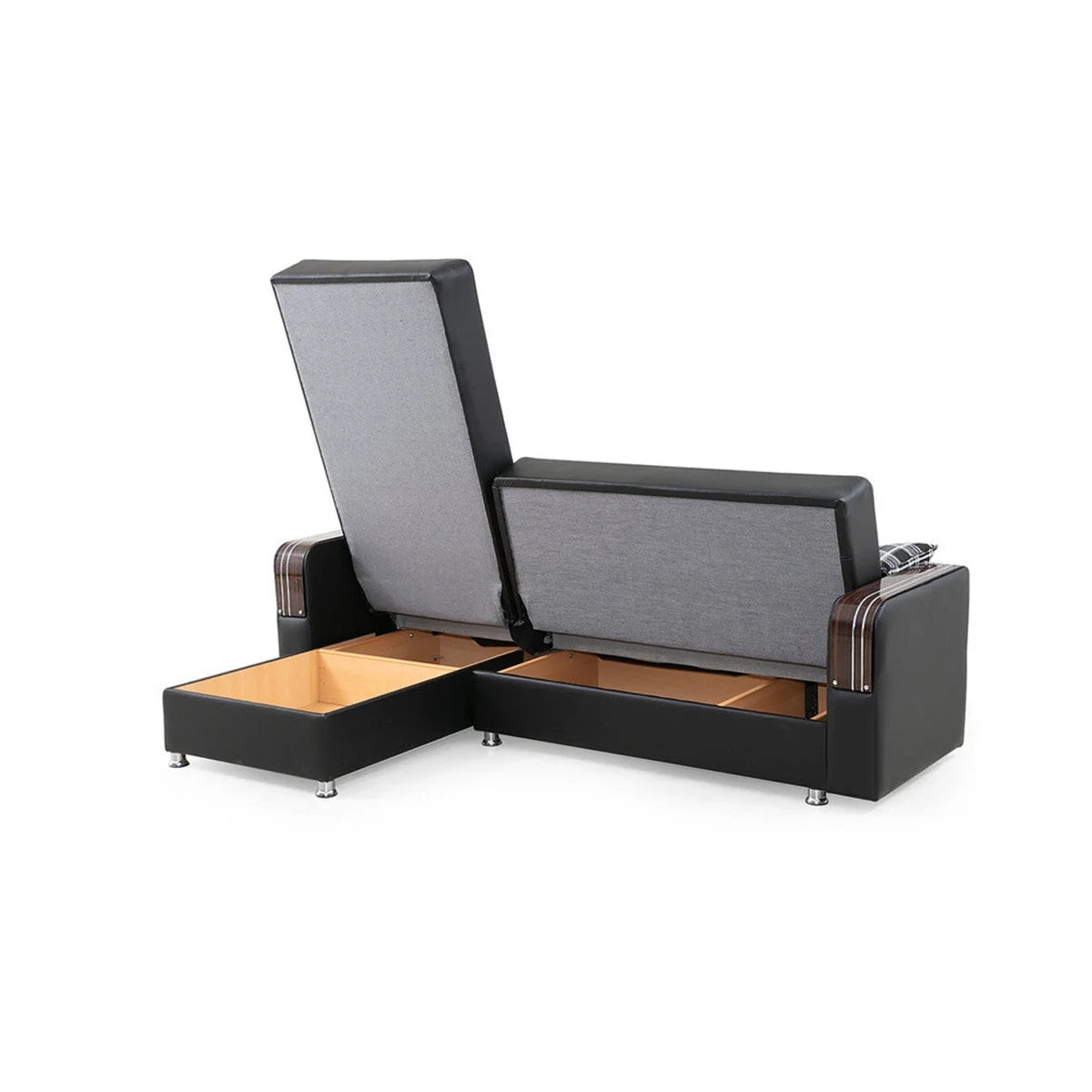 Black Reversible Sectional Sofa C27303