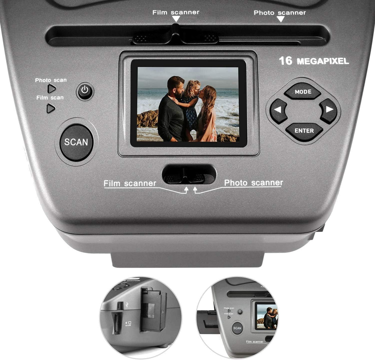 16MP Film Scanner with 2.4 LCD Screen U64018