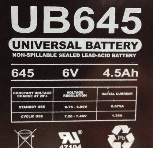 15 Pack 6V 4.5Ah SLA Battery J820517