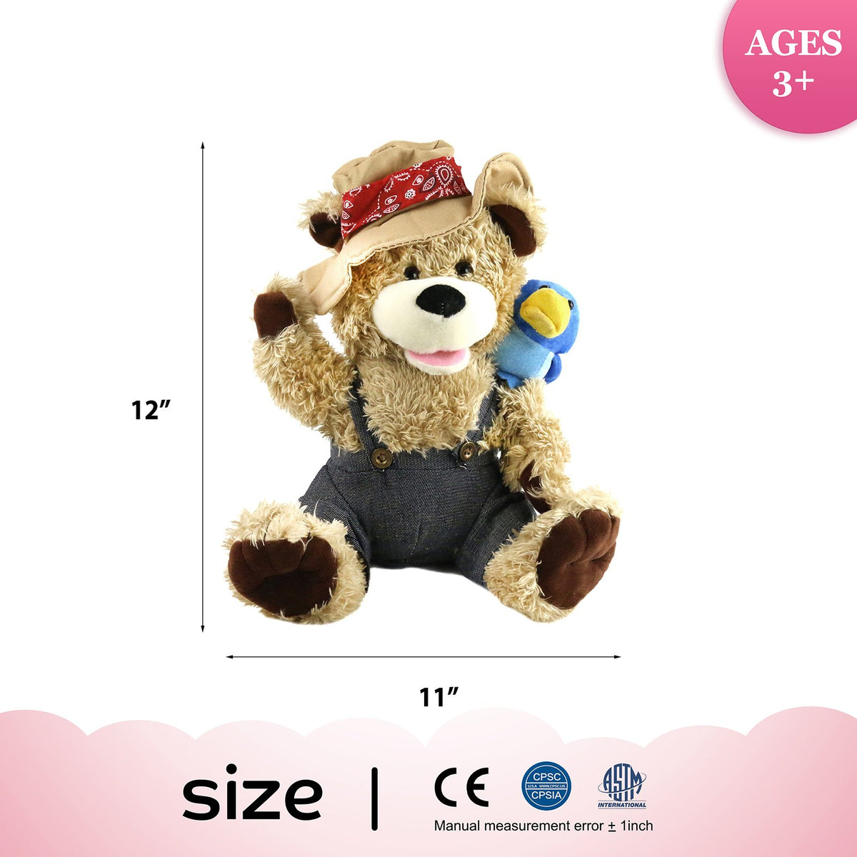 12'' Interactive Singing Teddy Bear J3926