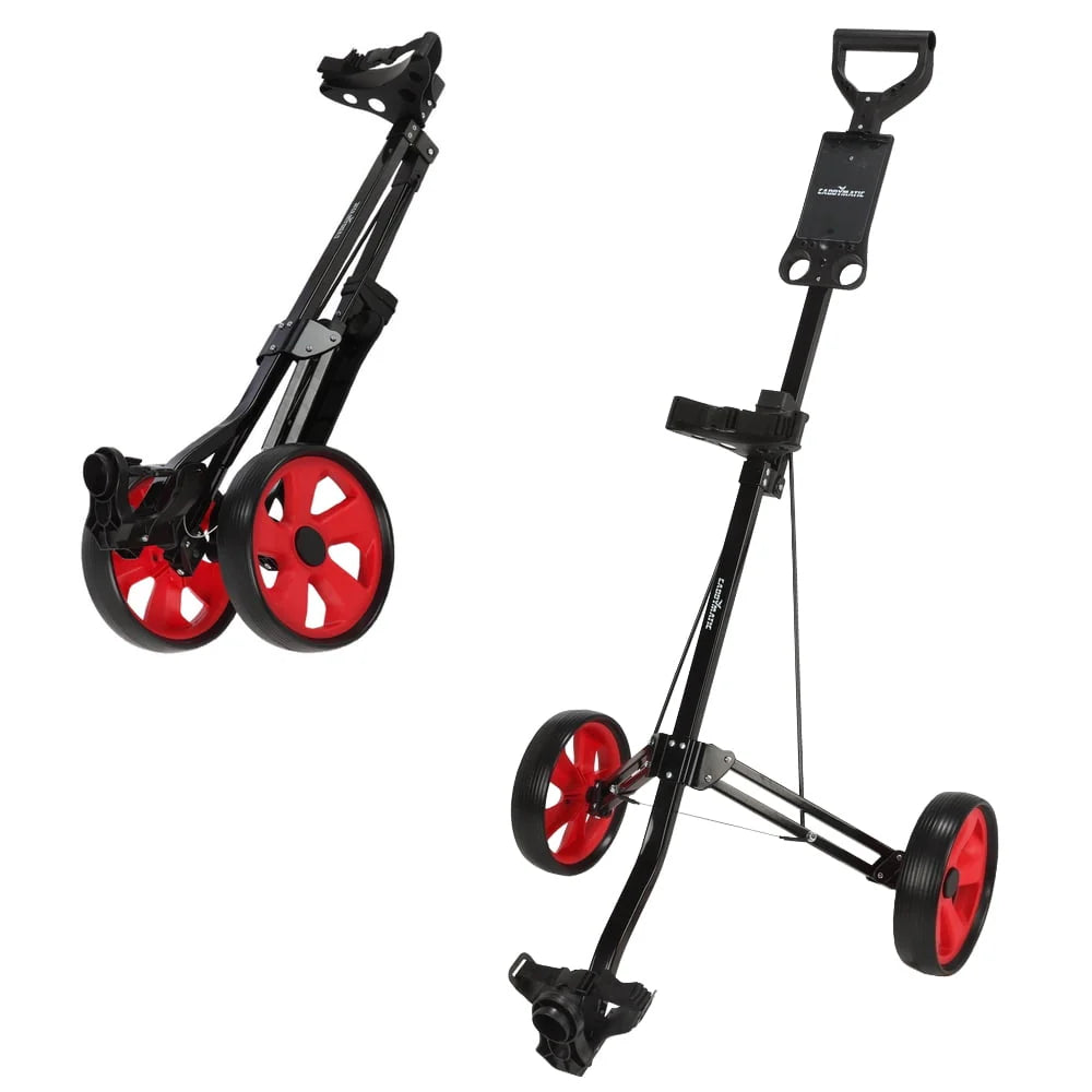 2 Wheel Folding Golf Cart Black/Red Y713582