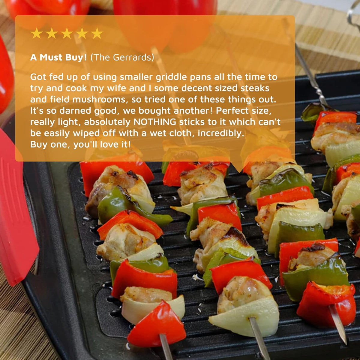 Cast Aluminium Griddle Plate with 6 Stainless Steel Skewers G47554
