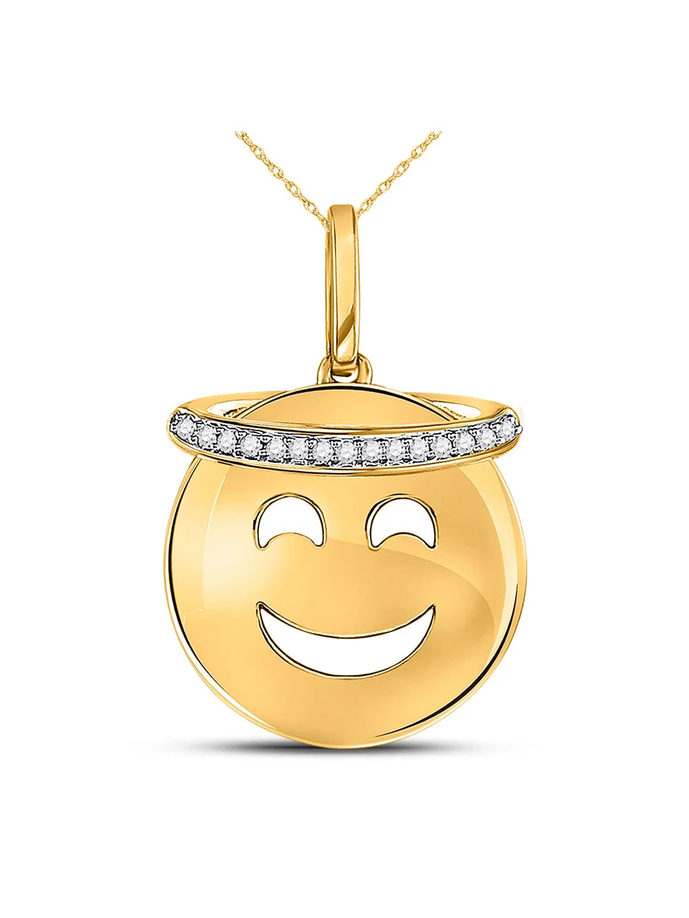 10kt Yellow Gold Diamond Smiley Face Pendant V88708