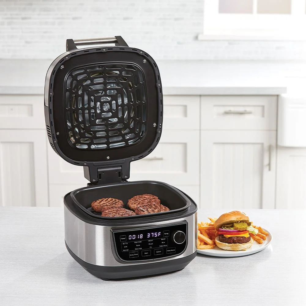 12-in-1 Indoor Grill Air Fryer Combo Stainless Steel E2948