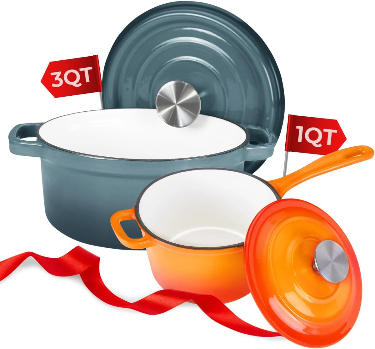 3 Qt Enameled Cast Iron Cookware Set I75115