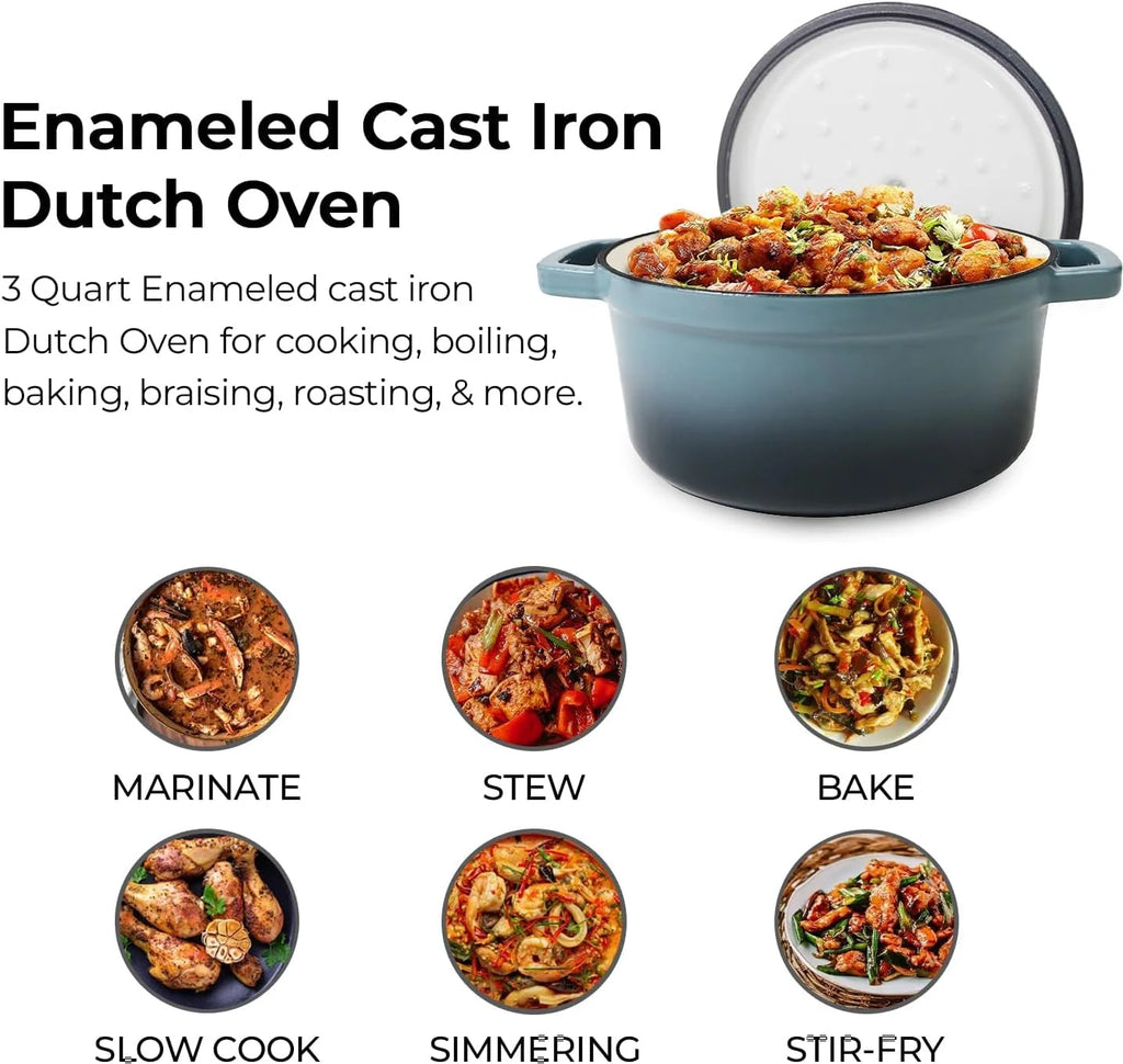 3 Qt Enameled Cast Iron Cookware Set I75115