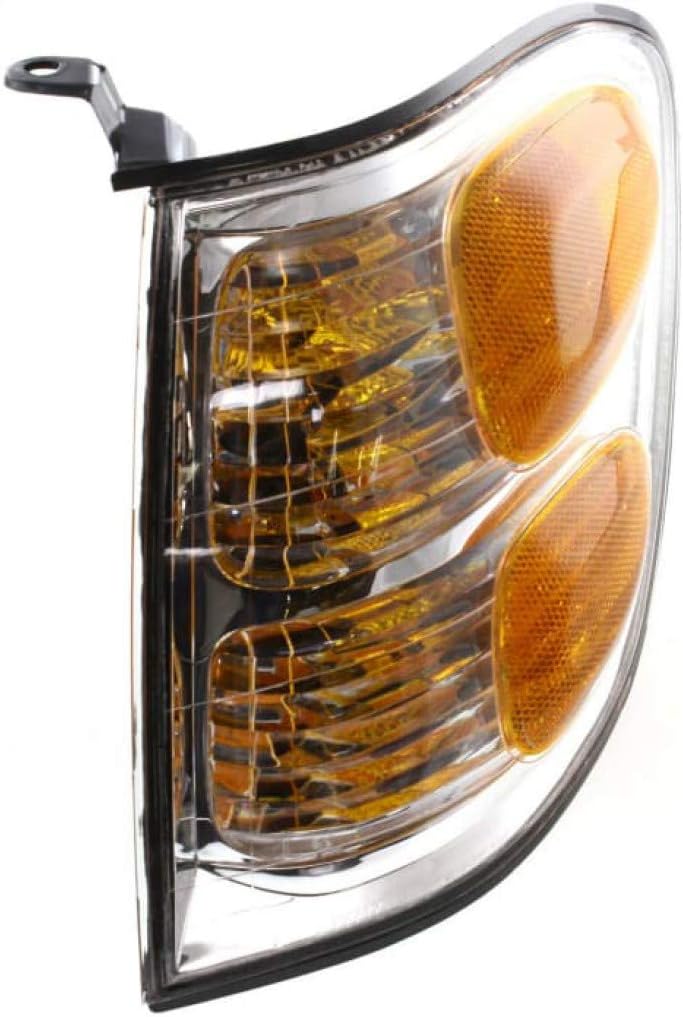 Driver Side Turn Signal Light for Toyota Tundra 2004 Double Cab, Clear & Amber Lens, Pack of 2 M321