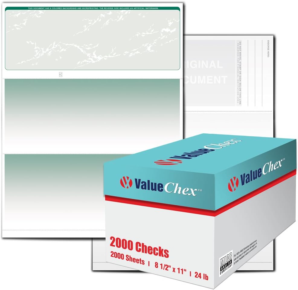 1000 Blank Business Voucher Checks J18240