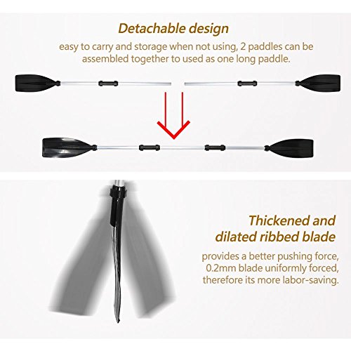 2 Pcs 4Ft Detachable Boat Canoe Paddle E12453