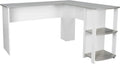 Shaped Desk with Corner Bookshelf & Side Storage Shelves Q395736