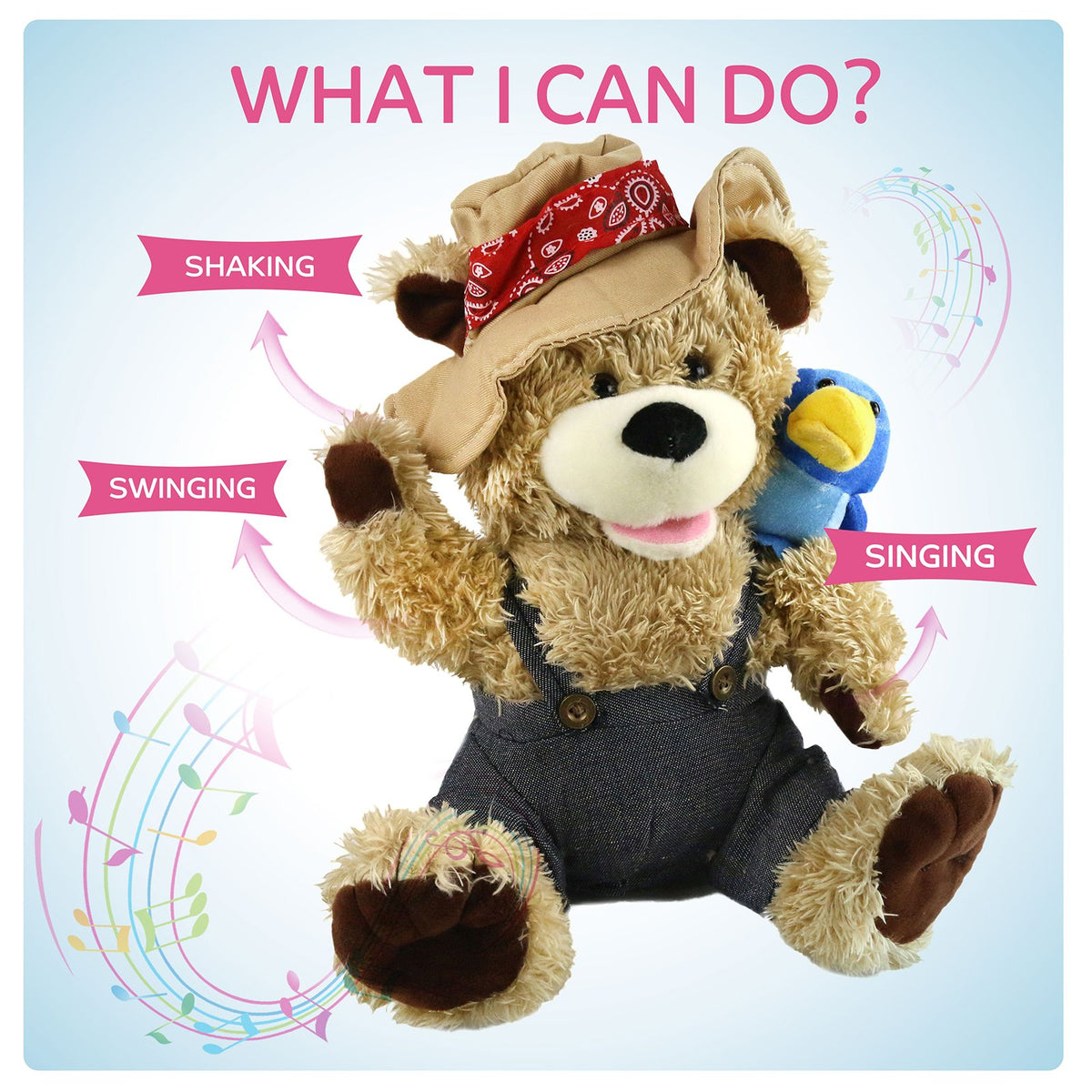 12'' Interactive Singing Teddy Bear J3926