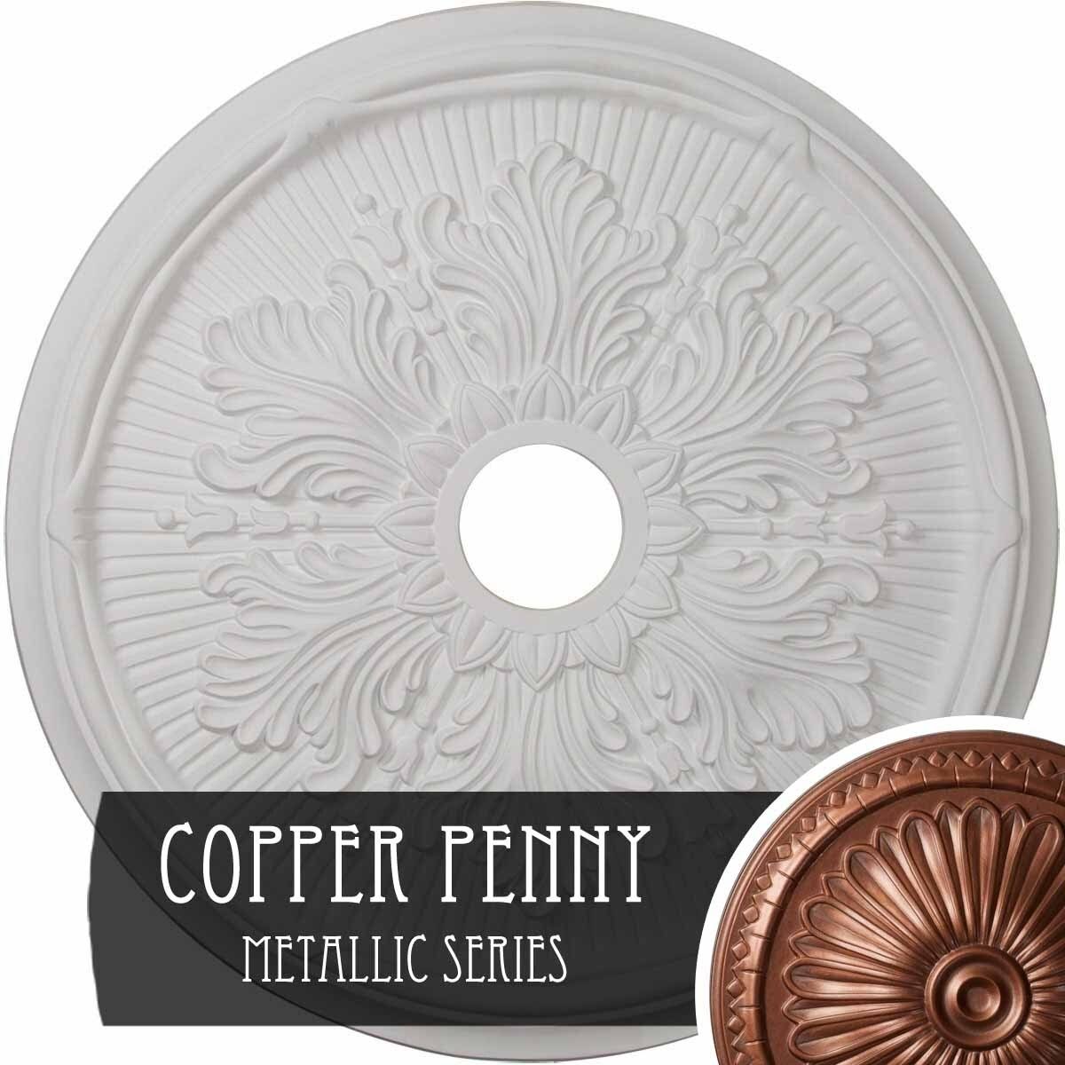 Hand-Painted Copper Penny Ceiling Medallion V423